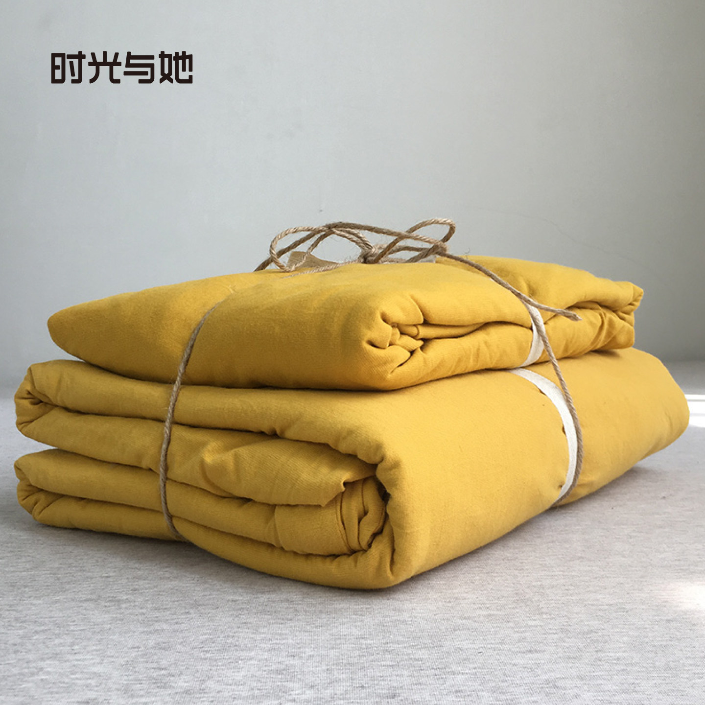 超柔软丨天竺棉四件套全棉纯棉被套纯色黄针织棉床单亲肤床上用品
