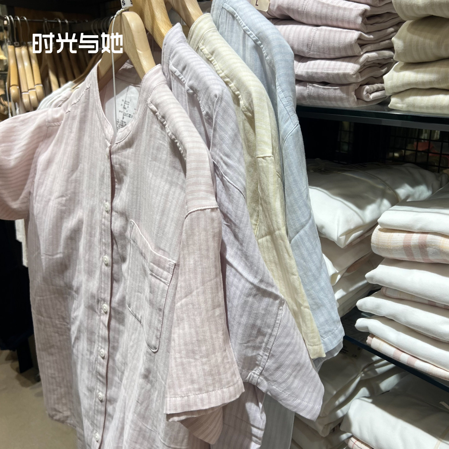 超舒适丨全棉女式细棉双层纱短袖长裤方领睡衣套装春季薄款家居服