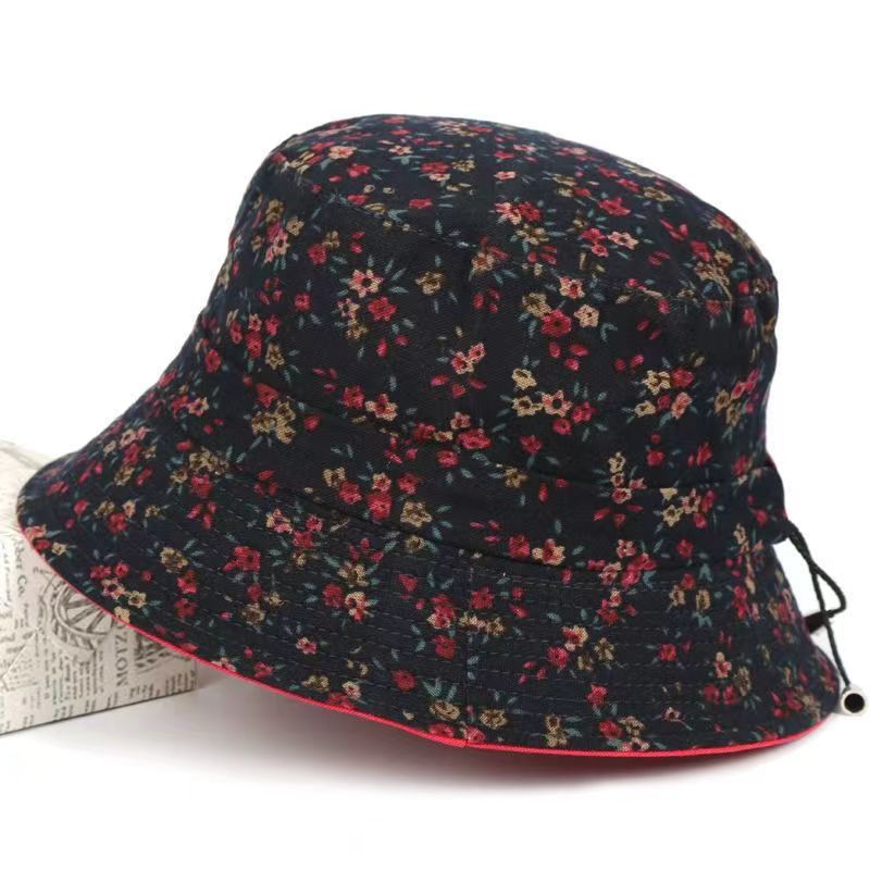 中年女士帽子春夏时装帽碎花盆帽老人帽中年女帽春秋休闲妈妈帽子