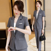 短袖 2024新款 正装 女装 英伦风ol工作服面试西装 套装 夏装 职业装 时尚