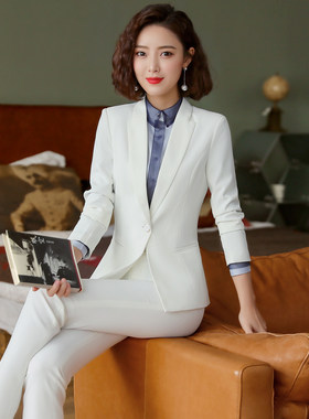 白色韩范职业套装工作服新款免烫