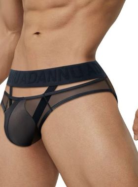 透明网纱男三角内裤前幅镂空吊环阴囊托提精索静脉曲张缓解趣味新