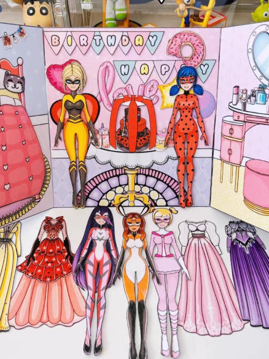 生日派对安静书纸娃娃屋换装衣橱玩具女孩过家家游戏儿童礼物11