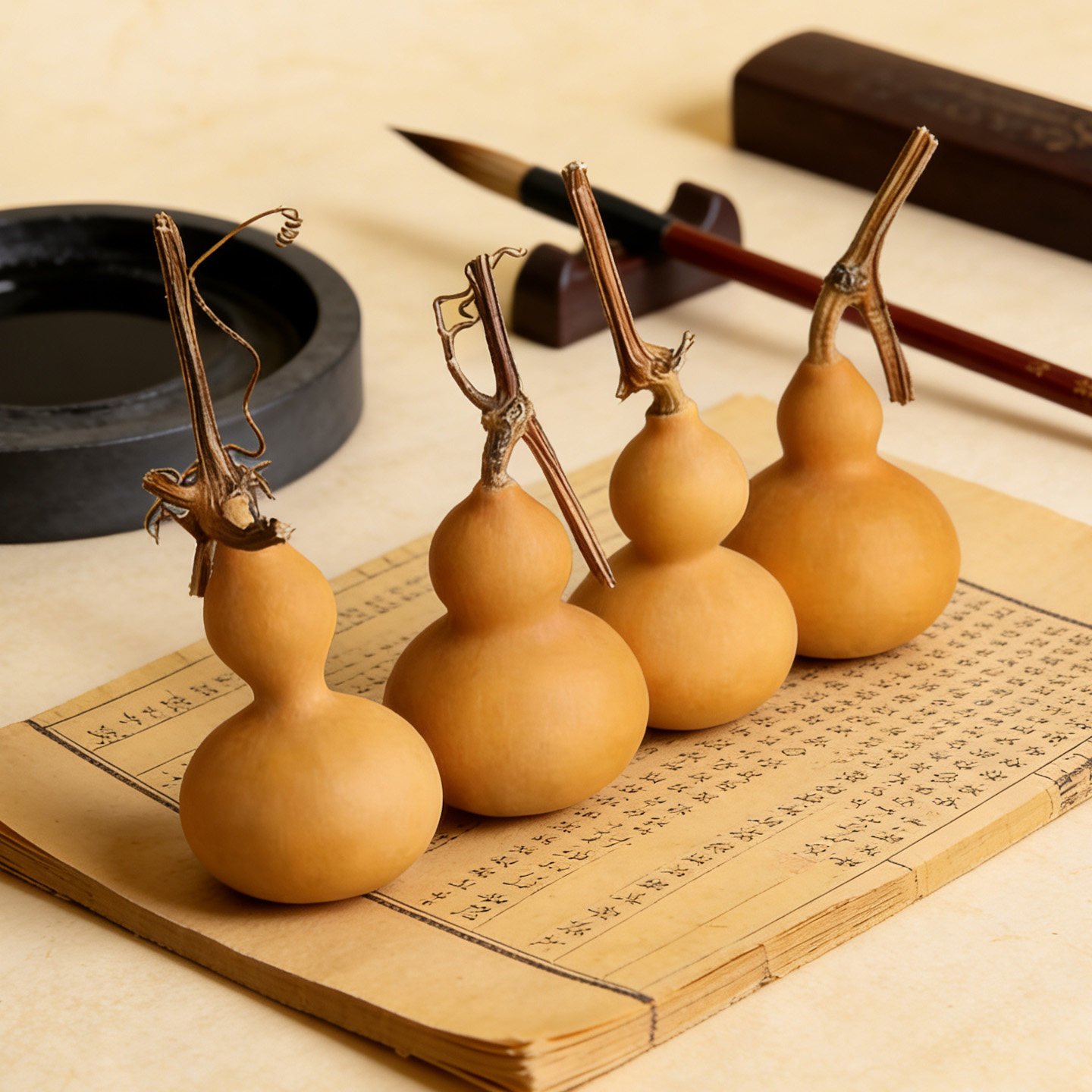 天然葫芦文玩手捻绕指小葫芦带龙头胖墩摆件精品手把件迷你小葫芦