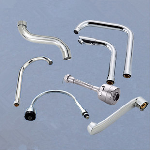 厨房龙头出水管24mm大弯管旋转出水管水龙头配件6分螺帽弯管