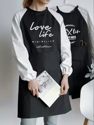 Long sleeve apron gown cotton apron women fashion custom logo baking kitchen adult male home painting