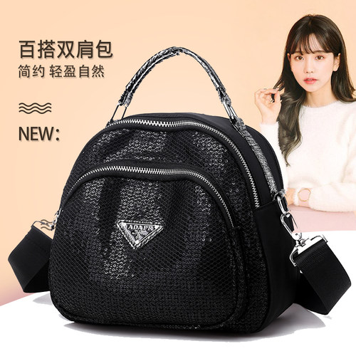 超火的双肩包女2026亮片单肩斜挎