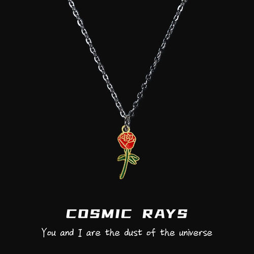 吊坠项链可爱玫瑰花甜美