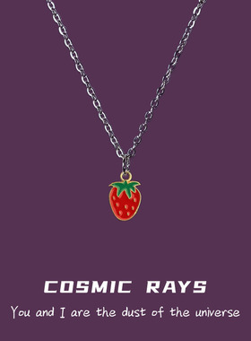 小草莓吊坠项链可爱甜美通勤ins