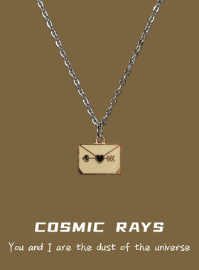 软萌萌~信封吊坠项链ins风原宿合金小众学生轻奢卫衣链毛衣链女