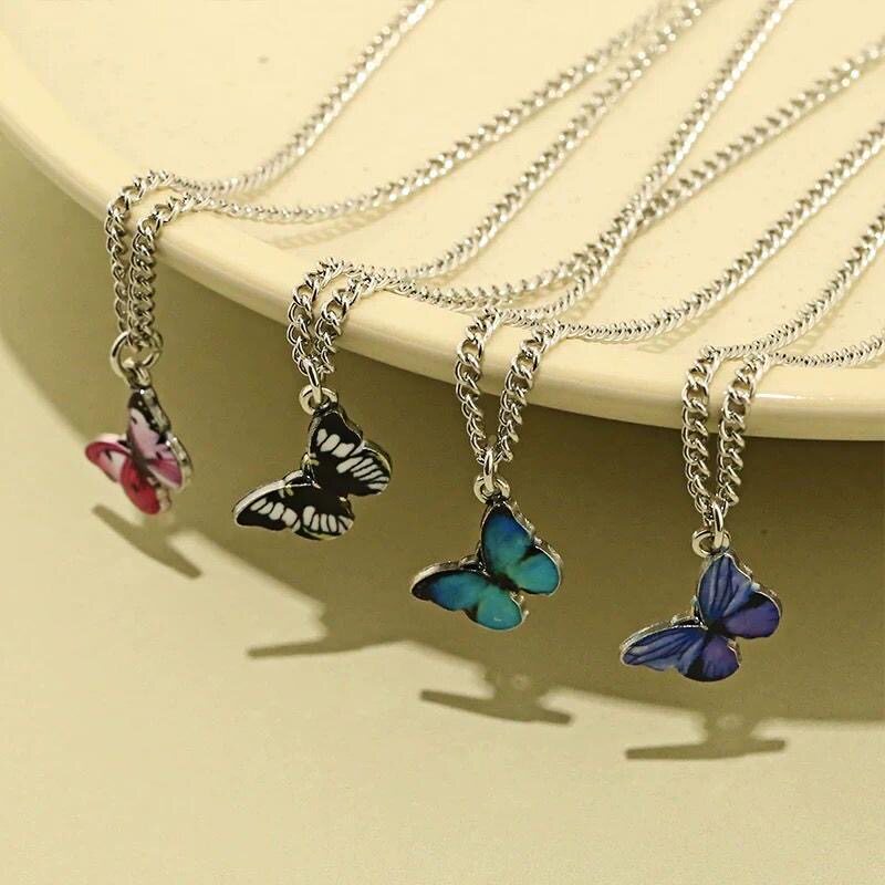 우주 광선 한국 스타 리사의 같은 나비 목걸이 INS 요정 기질 숲 펜던트 새로운 긴 스타일