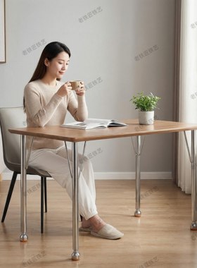 不锈钢支撑柱可调节高度桌腿吧台脚家具支撑脚防滑脚垫高低可调