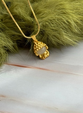 纯天然和田玉白玉晴水 绿度母 小挂件 吊坠 送项链