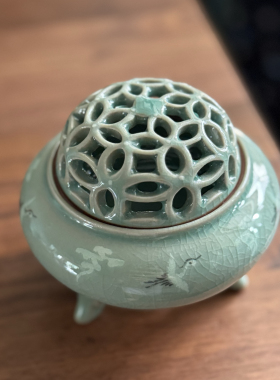 高丽青瓷 青珍陶芸 香炉 线香塔香 香薰 禅意空间 细腻瓷润青磁