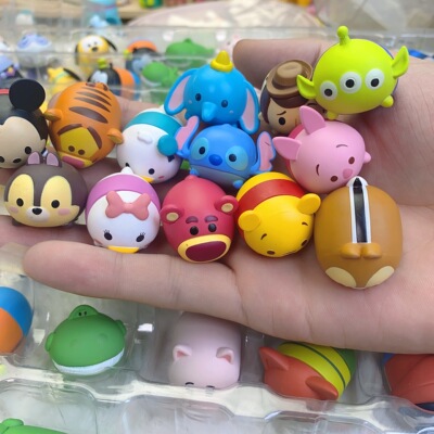 正版迪士尼松松叠叠乐萌粒小公仔迷你豆手串配件diy饰品手工配件