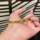 水贝黄金金包银四叶草手镯龙鳞实心手环黄金素圈镯子送女友礼物