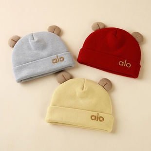 新生婴儿帽子冬季可爱小月龄夹棉胎帽秋冬款0-6个月保暖满月套头