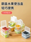 Япония импортировал сцену фруктов Bento Box для перевозки учеников начальной школы, переверните свежую коробку в рабочую еду -Распространенная коробка для ланча