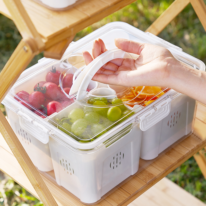 日本便携式保鲜盒野餐露营便当盒户外手提水果盒子外出携带收纳盒 收纳整理 食物收纳盒 原图主图
