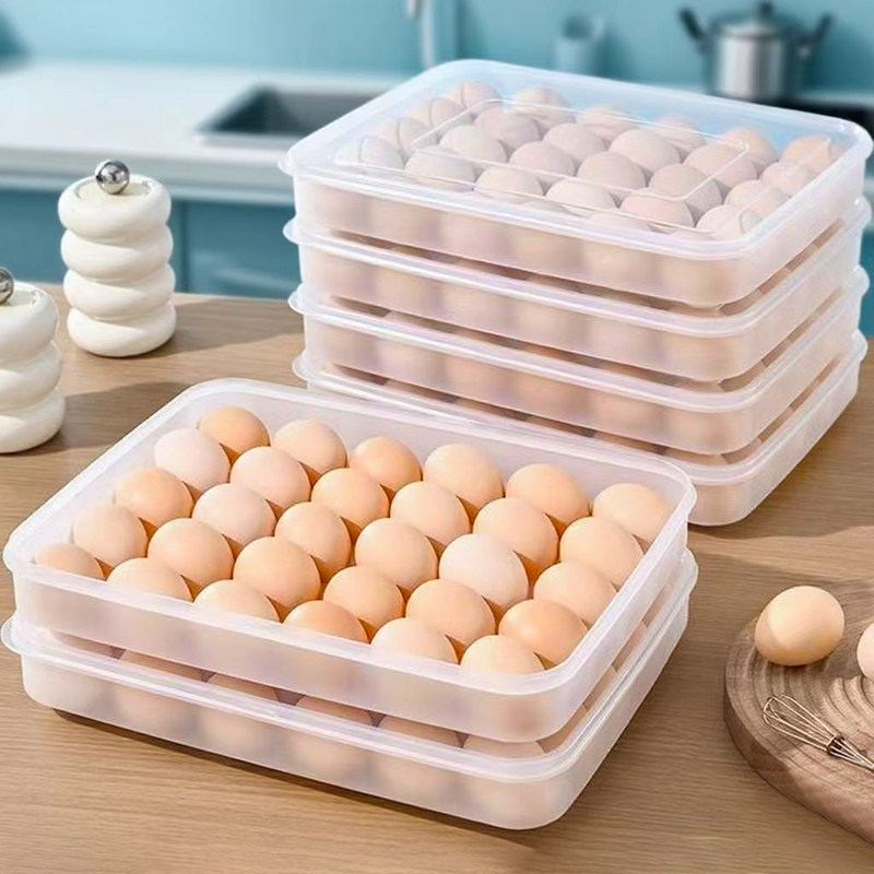 日本透明冰箱鸡蛋专用收纳盒家用厨房食品级大容量保鲜盒整理神器,收纳整理,食物收纳盒,淘宝优惠券,粉丝福利购,淘宝优惠卷
