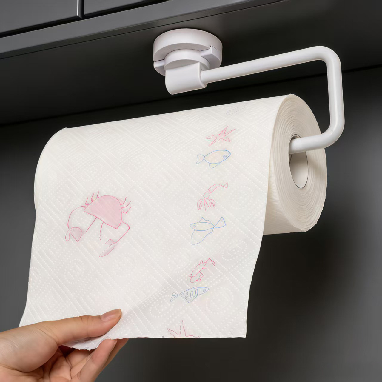日本吸盘厨房纸巾架用纸挂架免打孔橱柜保鲜膜收纳挂杆卫生间卷纸,收纳整理,纸巾架,淘宝优惠券,粉丝福利购,淘宝优惠卷