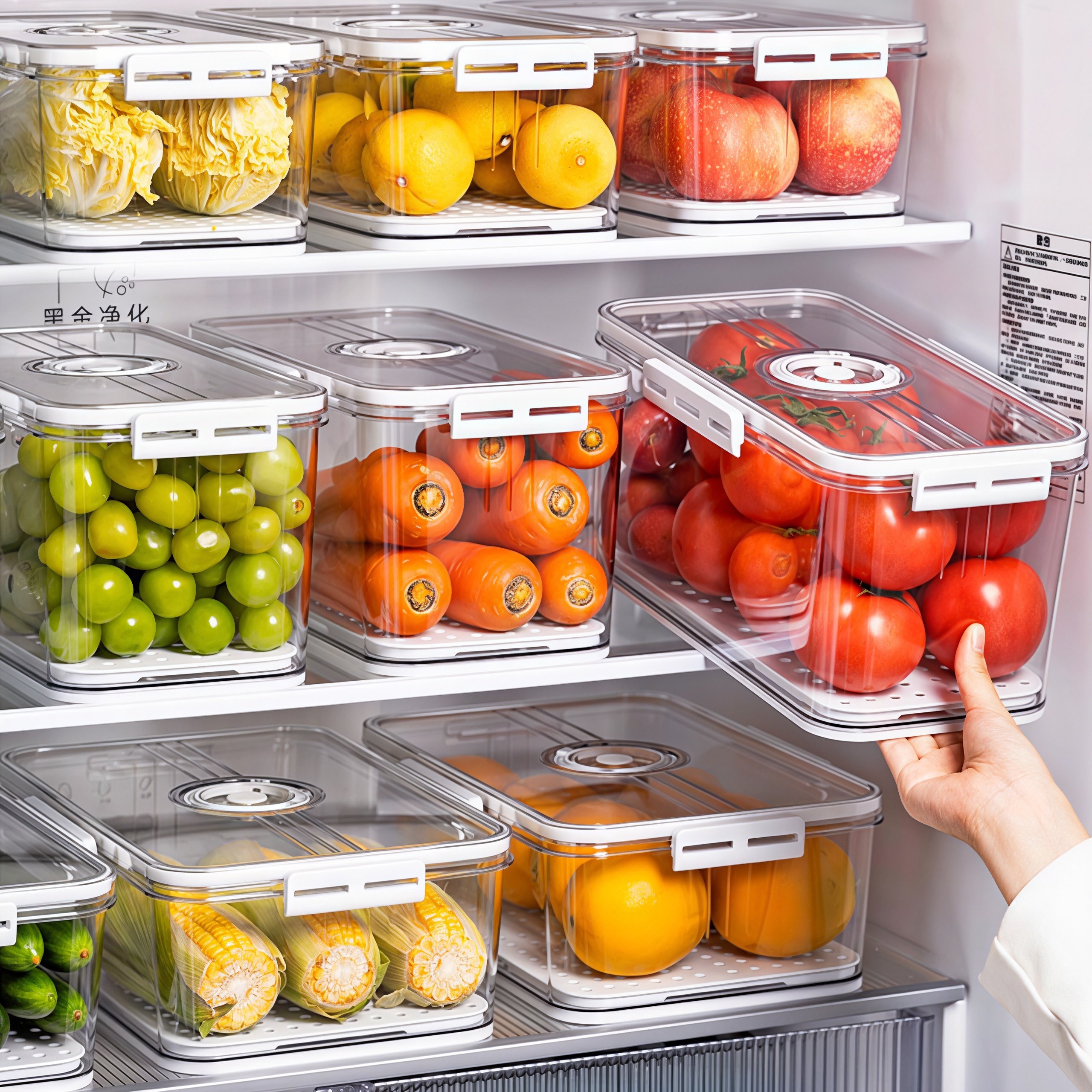冰箱收纳盒整理蔬菜水果沥水保鲜盒食品级厨房鸡蛋储物篮冷冻专用