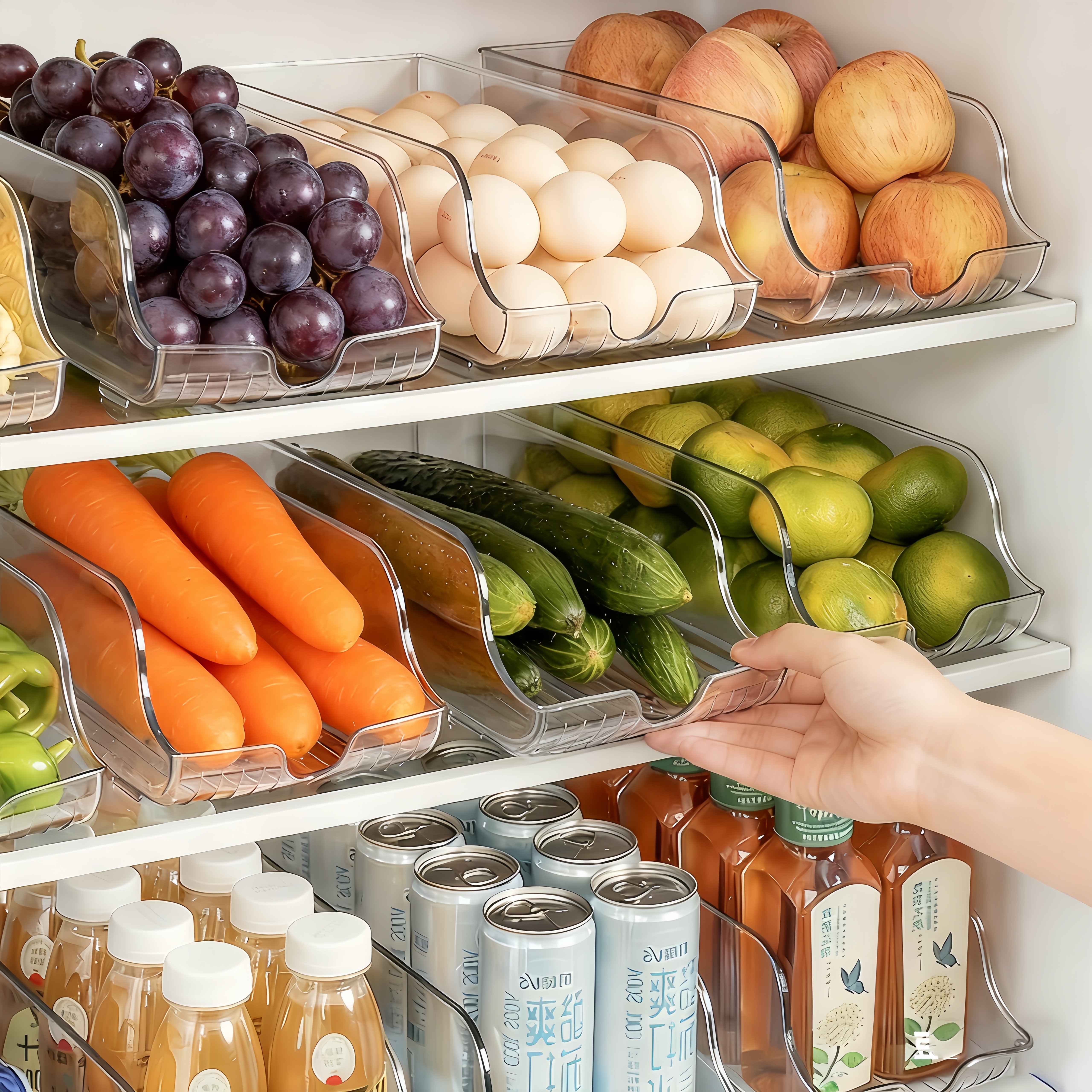 日本冰箱收纳盒整理盒食品级水果蔬菜鸡蛋厨房保鲜盒筐储物筐神器,收纳整理,食物收纳盒,淘宝优惠券,粉丝福利购,淘宝优惠卷