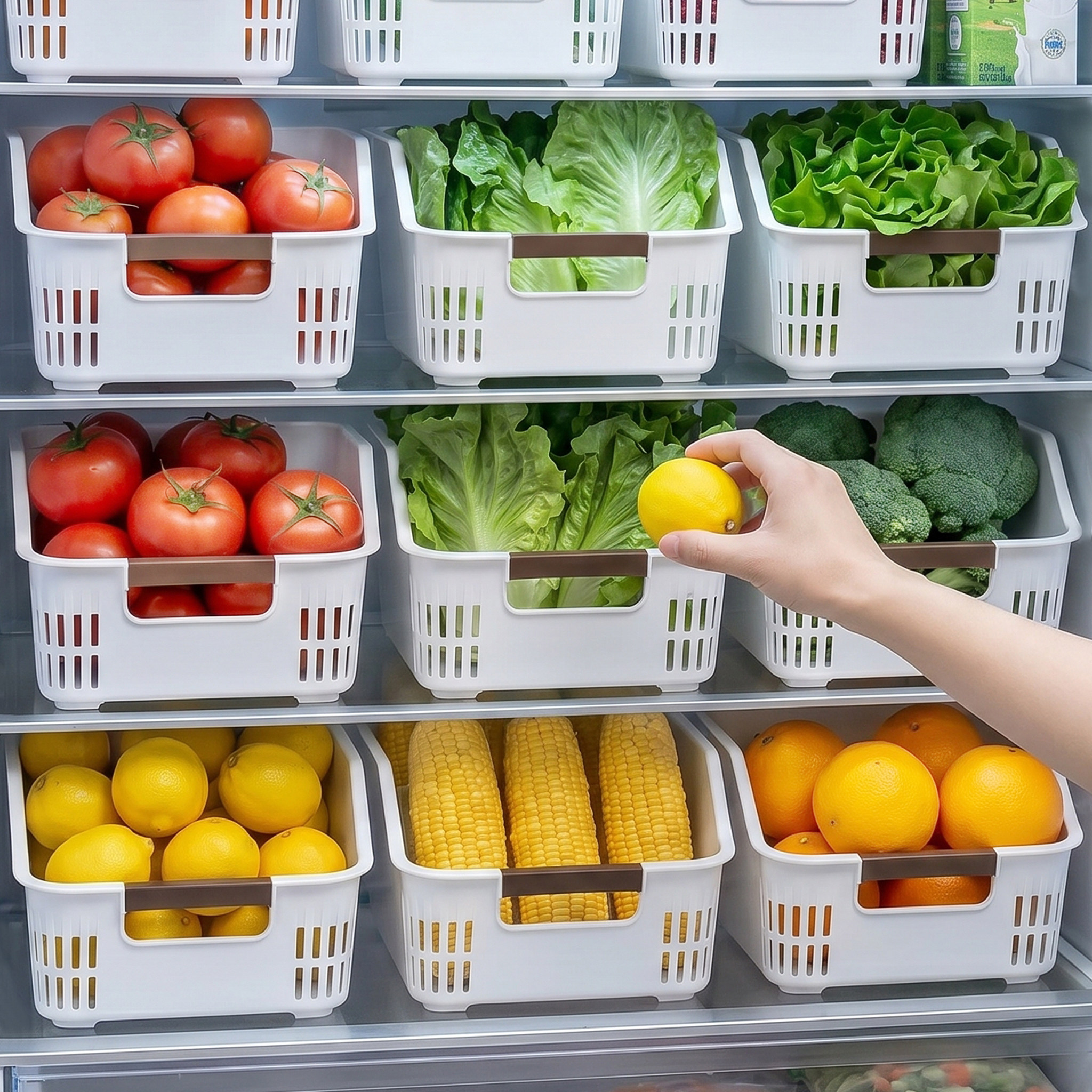 日本冰箱收纳盒食品级保鲜盒水果蔬菜整理厨房鸡蛋专用沥水储物筐