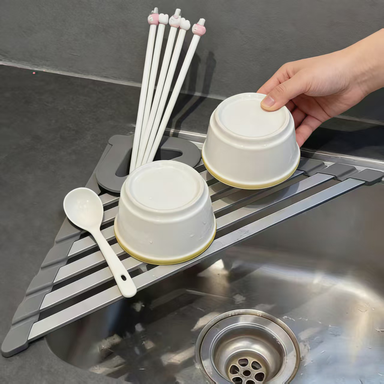 日本水槽沥水架三角家用厨房洗碗池水果蔬菜碗筷置物架碗碟盘收纳