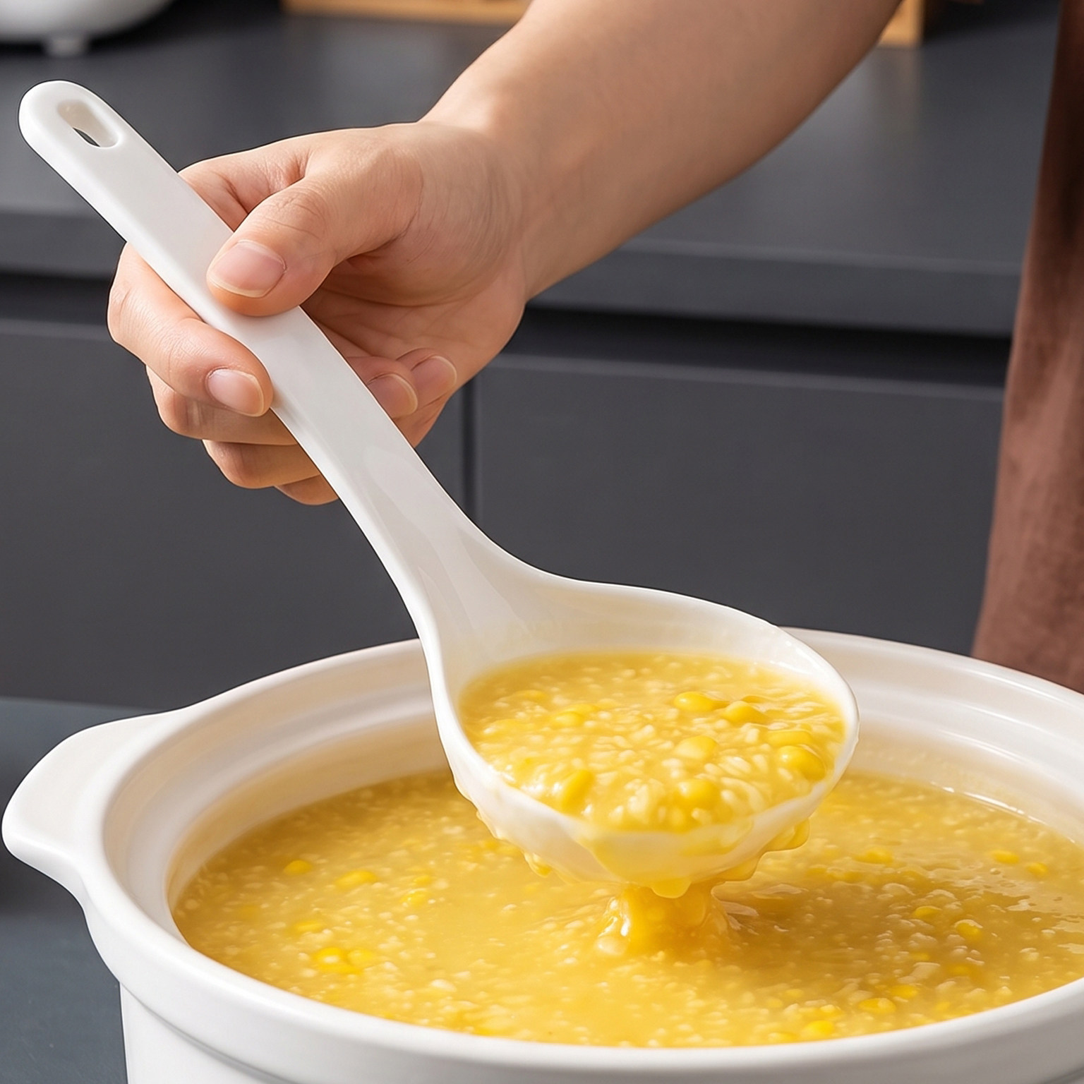 日本汤勺电饭锅专用粥勺家用食品级稀饭勺子电饭煲耐高温盛汤调羹
