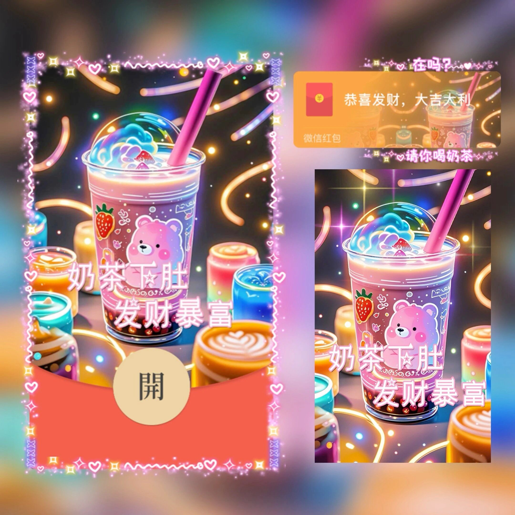 请你喝奶茶微信红包封面2025新款冬天的第一杯奶茶异形动态vx皮肤