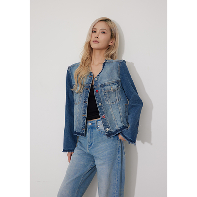 RUGOSAM「短外套系列」早春上新 丨无领毛边时尚牛仔外套RB0364