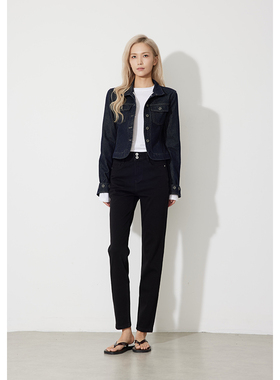 RUGOSAM「小脚裤系列」早秋新品丨高腰九分加绒铅笔牛仔裤RB0716