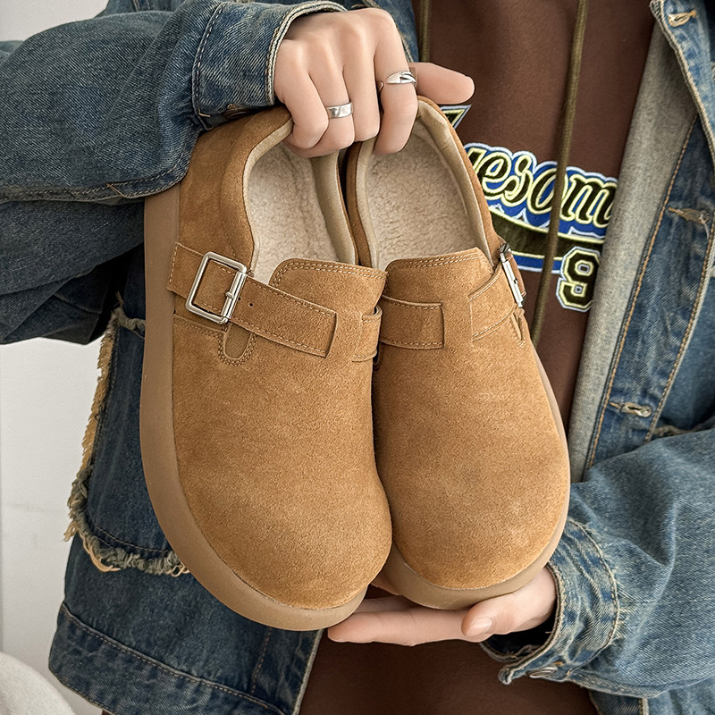 2026新款冬季全包勃肯鞋复古软底一脚蹬懒人扣带圆头加绒保暖棉鞋,流行男鞋,软木鞋/勃肯鞋,淘宝优惠券,粉丝福利购,淘宝优惠卷