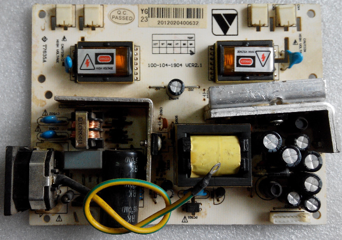 优冠A1928/G2228/900KV/A四灯电源板222KB高压板100-104-1904