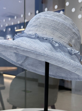 小香风时尚花边渔夫帽中青年女士春夏季出游遮阳帽百搭显脸小盆帽