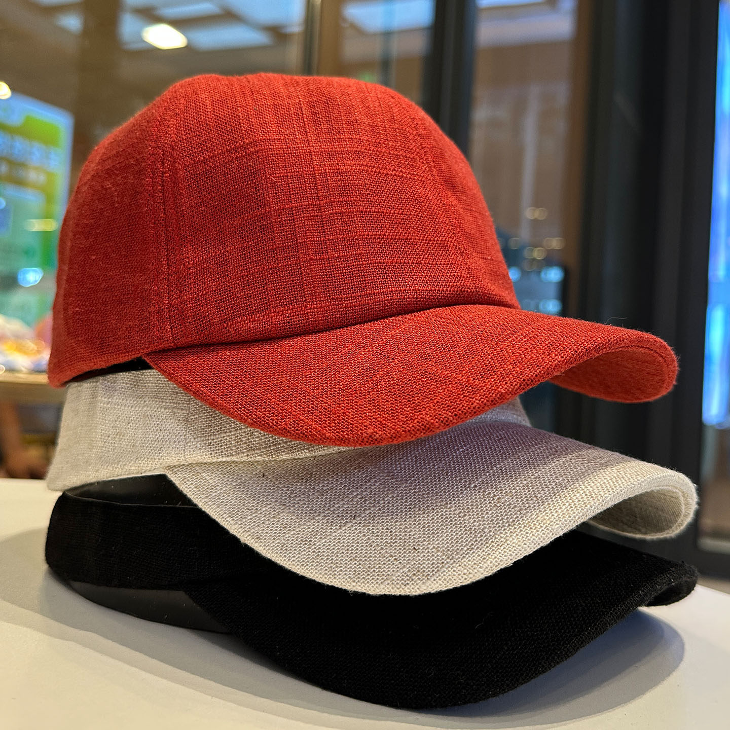 春夏新款高品质亚麻软顶棒球帽男女韩版休闲百搭鸭舌帽短檐遮阳帽