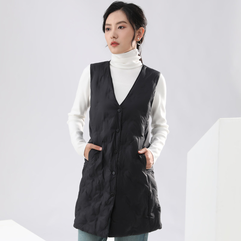 24年冬季新品轻薄羽绒服女士长款20韩版休闲羽绒内胆鸭绒外套