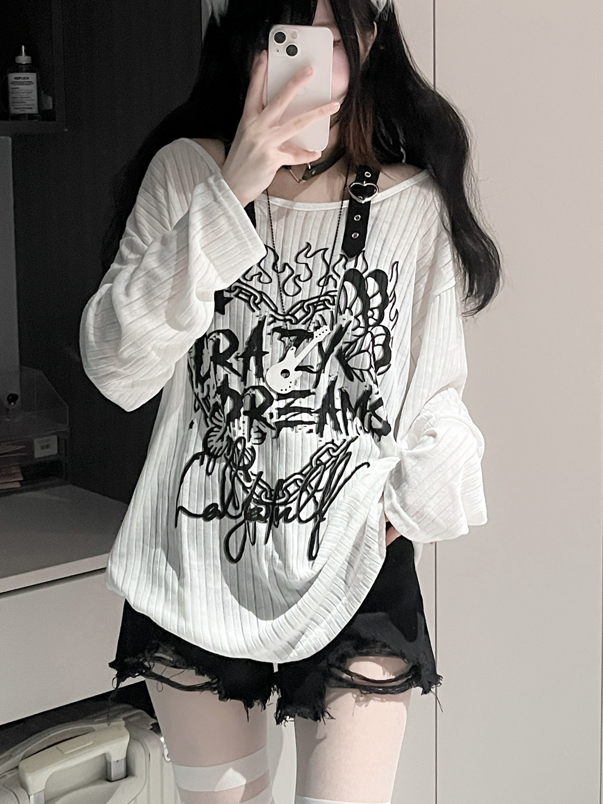 西洋果子原创狂热之梦夏季白色圆领宽松涂鸦长袖圆领女防晒衫显瘦,女装/女士精品,T恤,淘宝优惠券,粉丝福利购,淘宝优惠卷