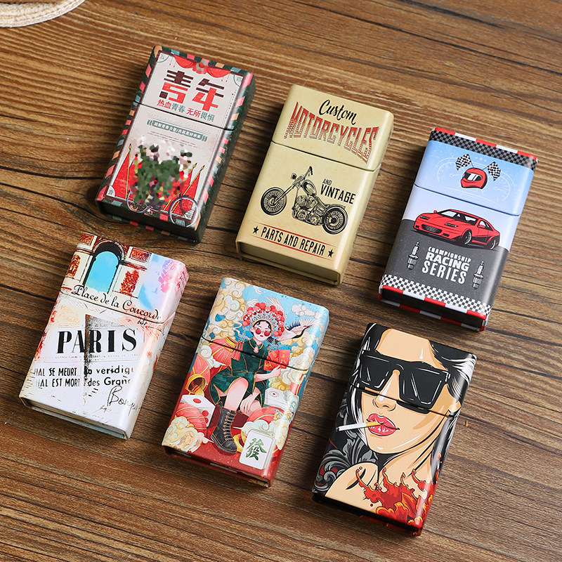 铁艺翻盖式烟盒套20支装香烟盒防潮空盒便携加厚烟具软包专用烟盒,ZIPPO/瑞士军刀/眼镜,烟盒,淘宝优惠券,粉丝福利购,淘宝优惠卷