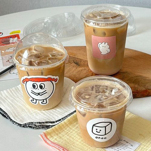 咖啡奶茶杯网红高颜值50套高透明