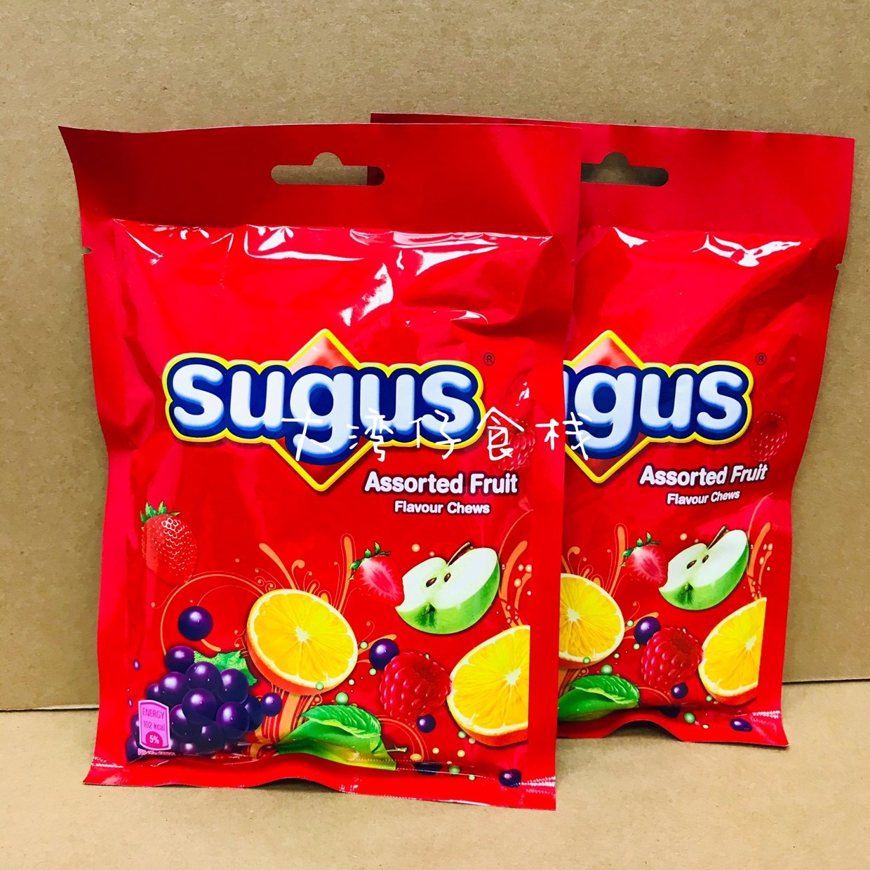 包邮香港版泰国sugus瑞士年货送礼水果汁软糖果果盘独立包装175g