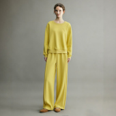 气质穿搭一整套高级感卫衣休闲两件套 新款 黄色运动套装 女2026春季