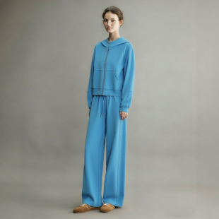 休闲风两件套 超火穿搭拉链卫衣阔腿裤 洋气减龄运动套装 女2026春季