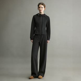 运动连帽卫衣阔腿裤 新款 休闲两件套 女2026春季 韩系高级感穿搭套装