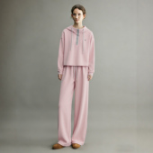 粉色运动套装 春韩系一整套ootd穿搭卫衣阔腿休闲两件套 女2026新款