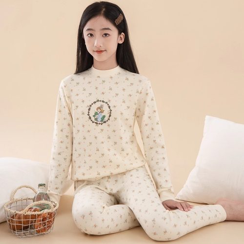 半高领大童秋衣秋裤套装纯棉睡衣