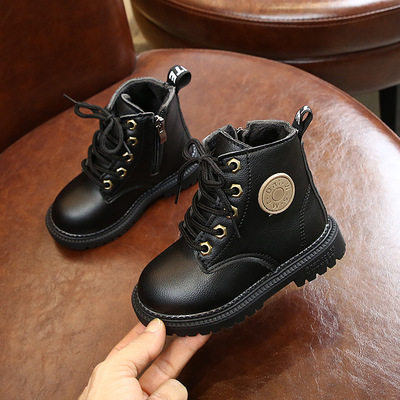 2025 Winter Style 1-2-3-4-5 Years Old Boots Baby British Style Boots Fleece-Lined Warm Boys and Girls Snow Boots