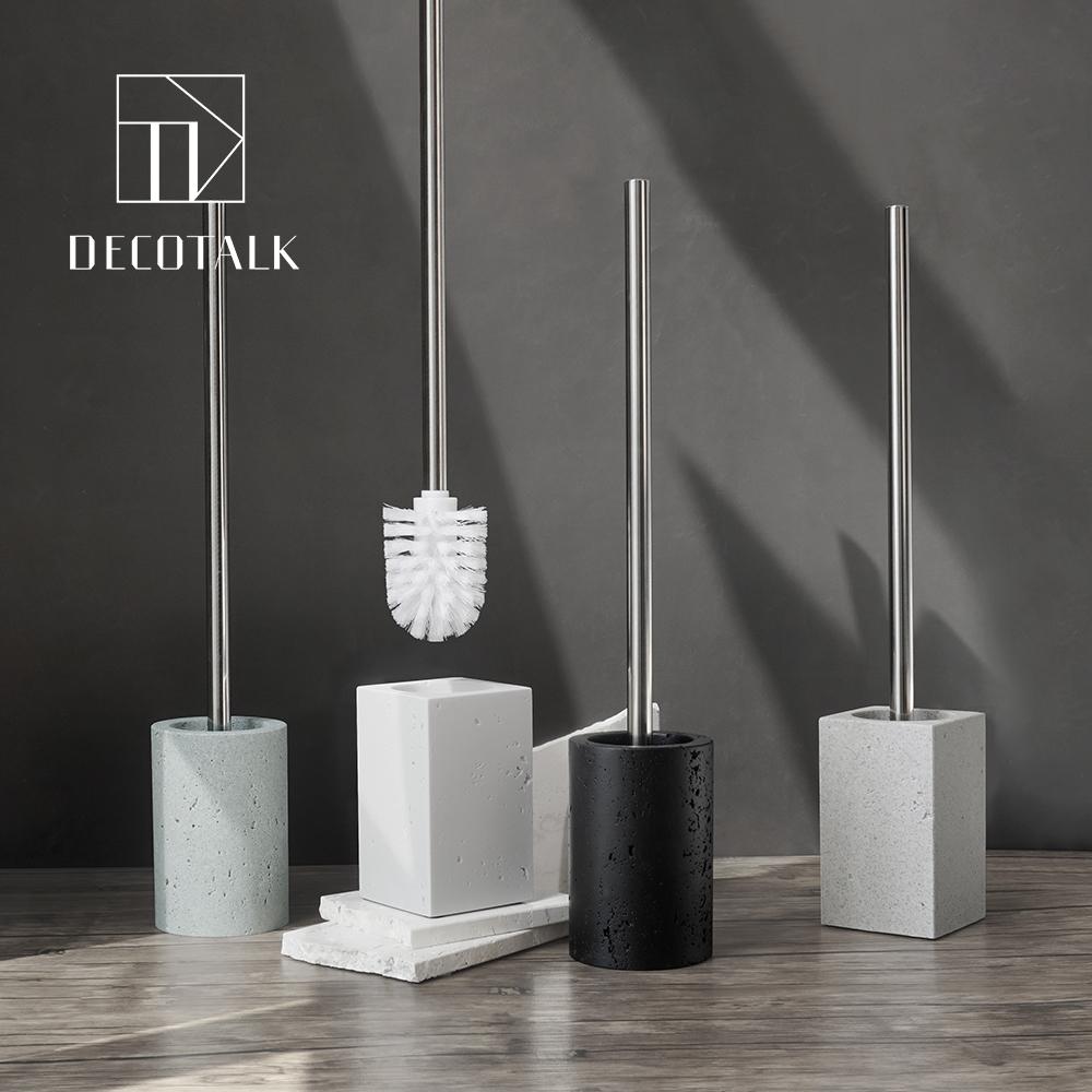 侘寂风洞石马桶刷套装可替换刷头