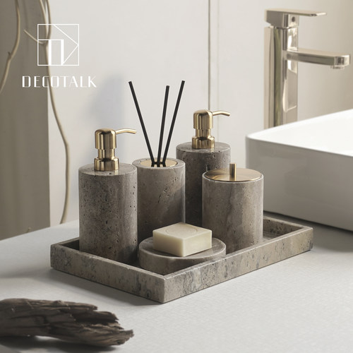 DecoTalk中古风洞石卫浴洗漱套件